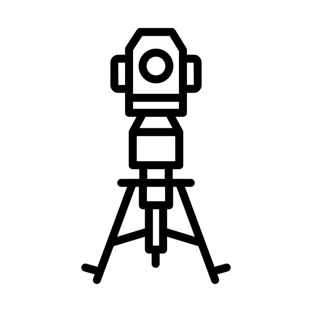 Theodolite icon in Thin Outline style